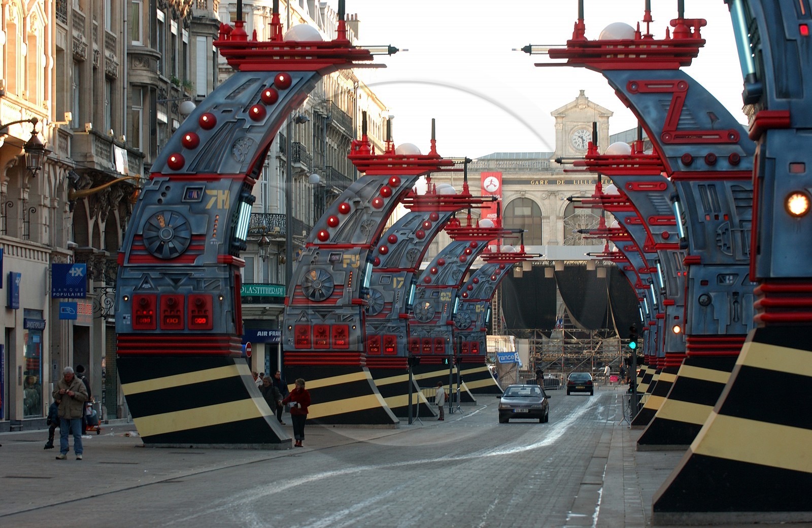 France, Nord (59), Lille 2004, Le chemin des étoiles de Jean-Claude Mézières, rue Faidherbe