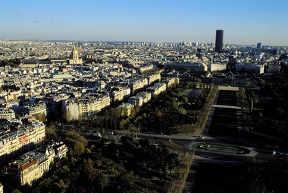 France, Paris, view of the Champ de Mars from the Eiffel Tower
