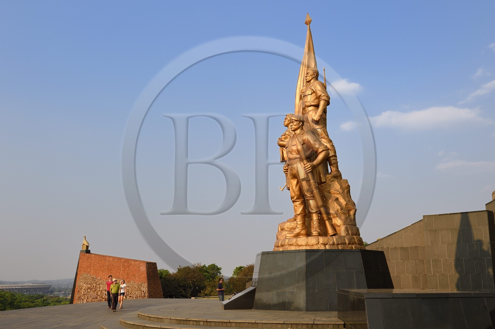 Zimbabwe, Harare, cimetière et le monument national pour commémorer la guérilla du Front patriotique tués pendant la guerre du Bush de Rhodésie du Sud, la statue du soldat inconnu