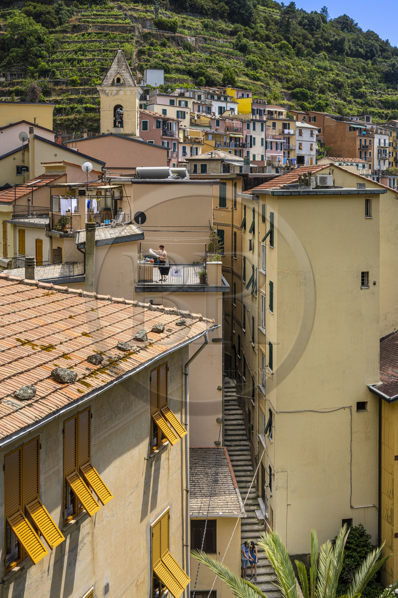 Italie, Ligurie, Cinque Terre, parc national des Cinque Terre classé Patrimoine Mondial de l'UNESCO, village de Manarola