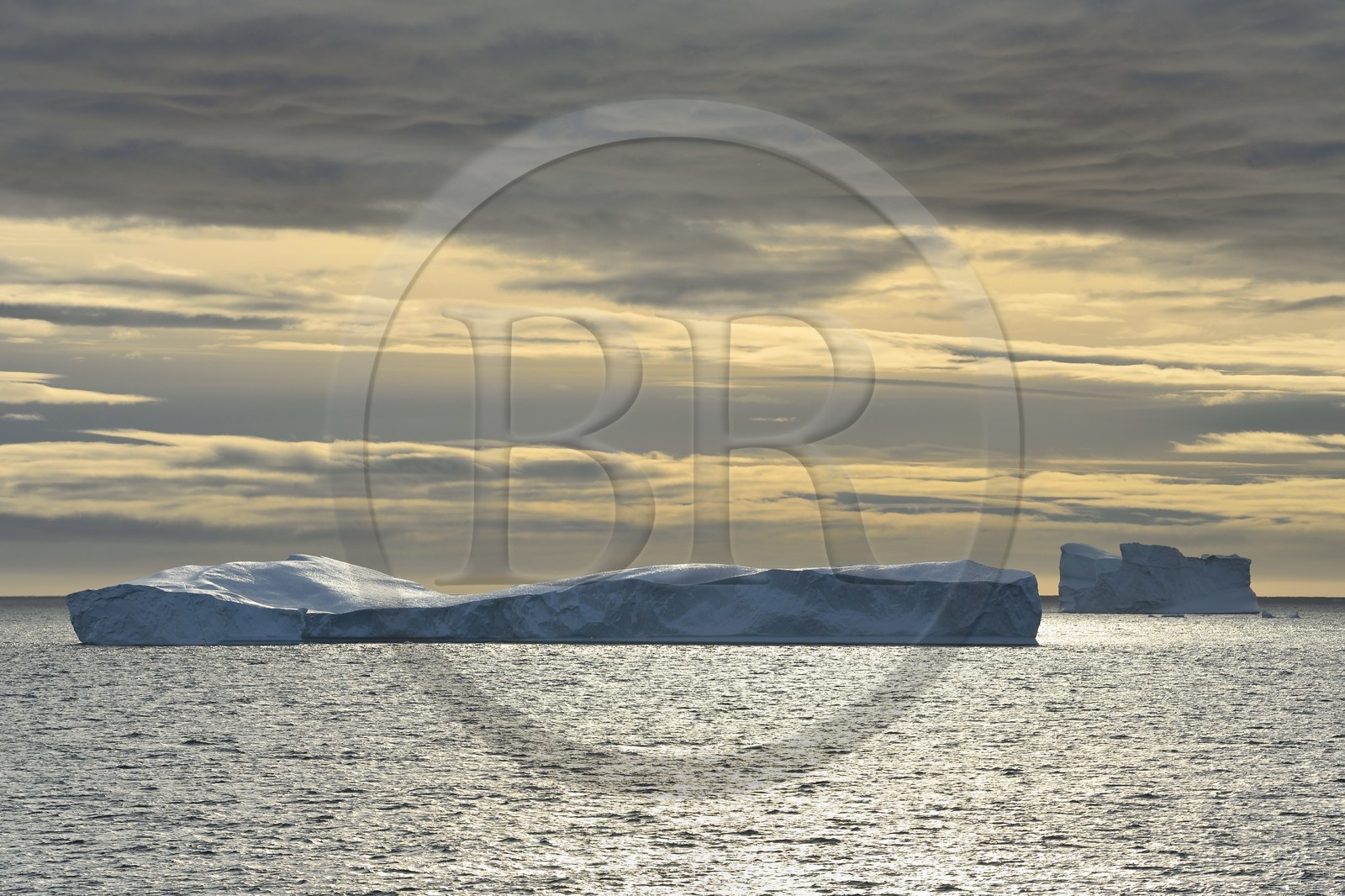 Groenland, cote ouest, baie de Baffin, Baie de North Star, icebergs à l'embouchure du fjord Wolstenholme