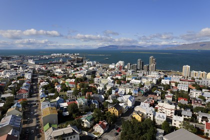 Iceland, Reykjavik, the old town and harbor