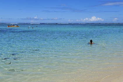 France, île de la Réunion, la Cote Ouest, plage du lagon de Saint-Gilles-Les-Bains à l'Ermitage-les-Bains