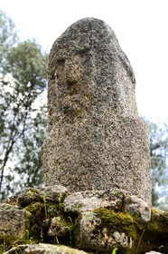 France, Corse du Sud, prehistoric site of Filitosa, the menhirs of the 4th millennium BC have been reworked as statues-menhirs around -1200 BC