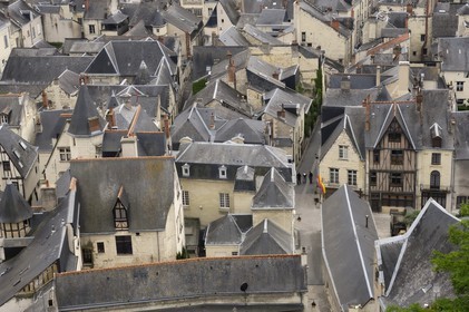 France, Indre et Loire, Loire Valley listed as World Heritage by UNESCO, Chinon, old town view from the castle