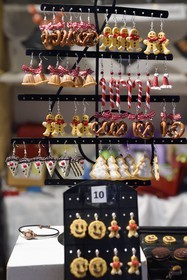 France, Haut Rhin, Strasbourg, Kaysersberg, Beneka polymer clay jewelry creation stall