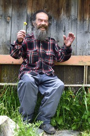 Georgia, Upper Svaneti (Zemo Svaneti), village of Ushguli, listed as World heritage by UNESCO, the poet and painter Sridon Nijardze