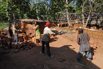 Tanzania, Morogoro district, Uluguru mountains, brick-making clay