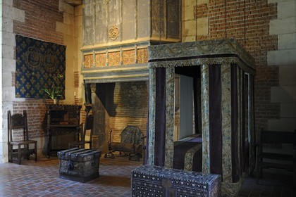 France, Loir et Cher, Loire Valley, listed as World Heritage by UNESCO, Chaumont sur Loire, the castle, bedroom of Ruggieri