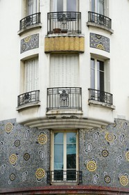 France, Ille-et-Vilaine, Rennes, building Poirier (1931) at 7 avenue January which facade was decorated by Isidore Odorico