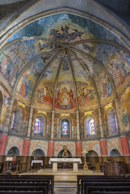 France, Aveyron, Millau, Notre-Dame de l'Espinasse church from the 12th century, the choir