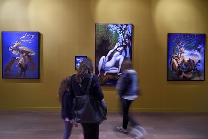 France, Paris, Le Marais District, Musee de la Chasse et de la Nature (Museum of hunting and nature) in the Hotel de Guenegaud, exhibition Diane and Actéon from the works of the painter Gérard Garouste