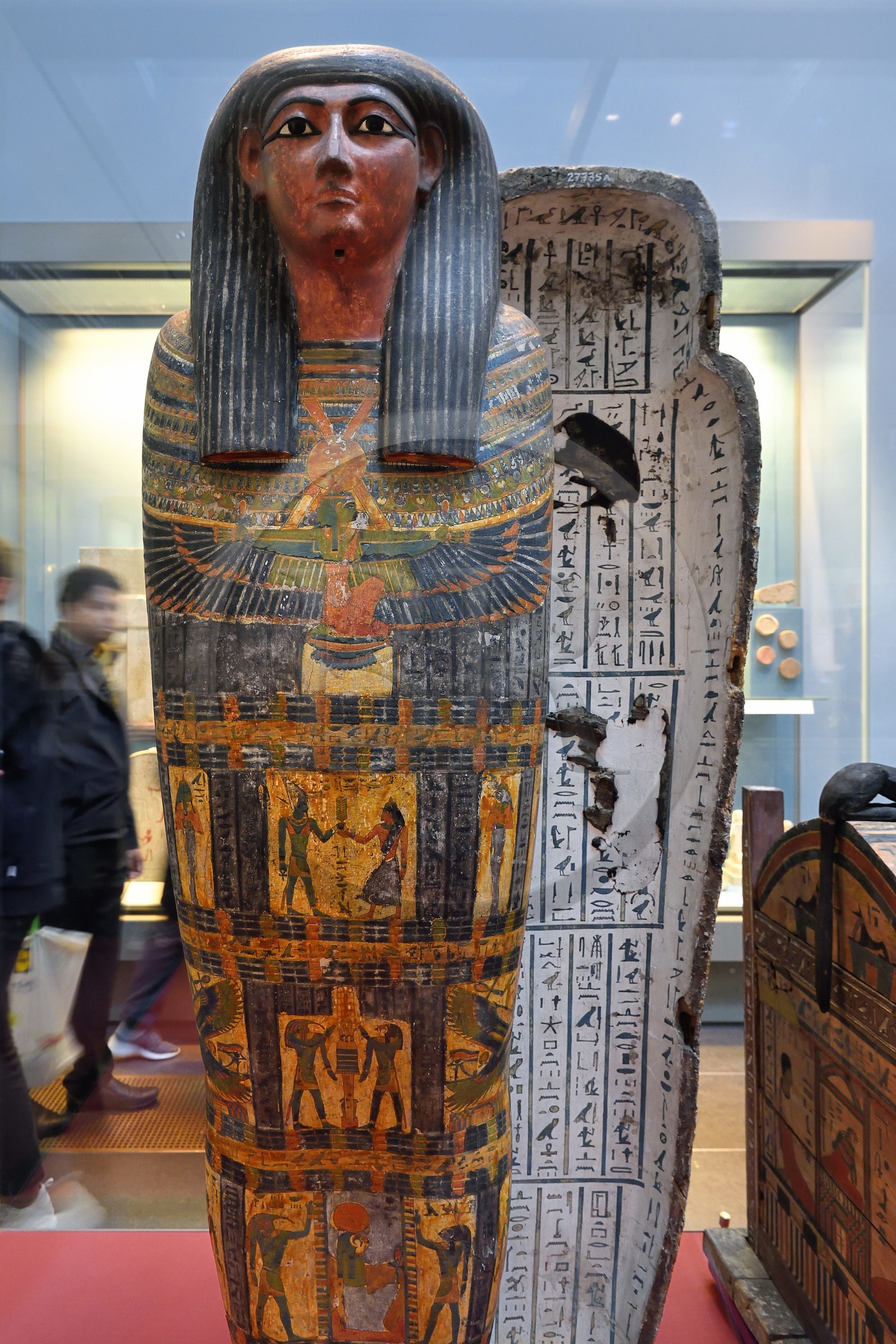 Royaume-Uni, Londres, quartier de Bloomsbury, le British Museum, Egypte ancienne, cercueil en bois peint du prophète de Montou Hor, 25ème dynastie, environ 700 ans av. J.-C., de Thèbes Royaume-Uni, Londres, quartier de Bloomsbury, le British Museum, Egypte ancienne, cercueil en bois peint du prophète de Montou Hor, 25ème dynastie, environ 700 ans av. J.-C., de Thèbes