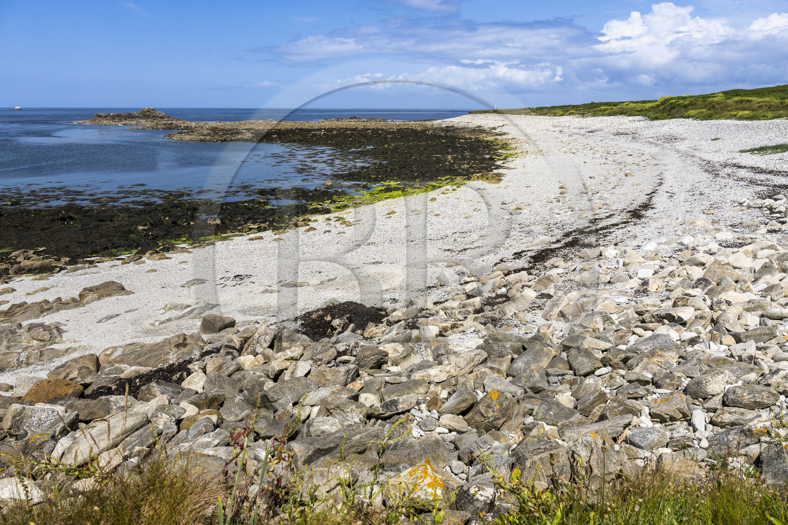 France, Finistère (29), Mer d'Iroise, Ile de Molène, la grève du Roelen