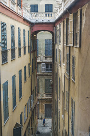Italy, Liguria, Genoa, Rolli Palace listed as World Heritage by UNESCO in the Strada Nuova today via Garibaldi, behind the Palazzo Rosso or Brignole museum palace