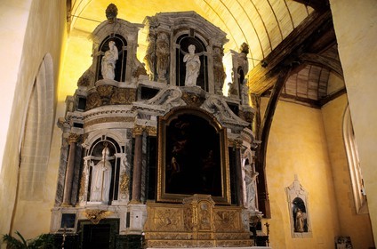 France, Mayenne (53), château-Gontier, retable de l'église de Bazouges