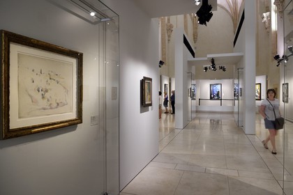 France, Bouches du Rhone, Aix en Provence, Granet museum annex chapelle des Penitents Blancs, work of Paul Cezanne on the left