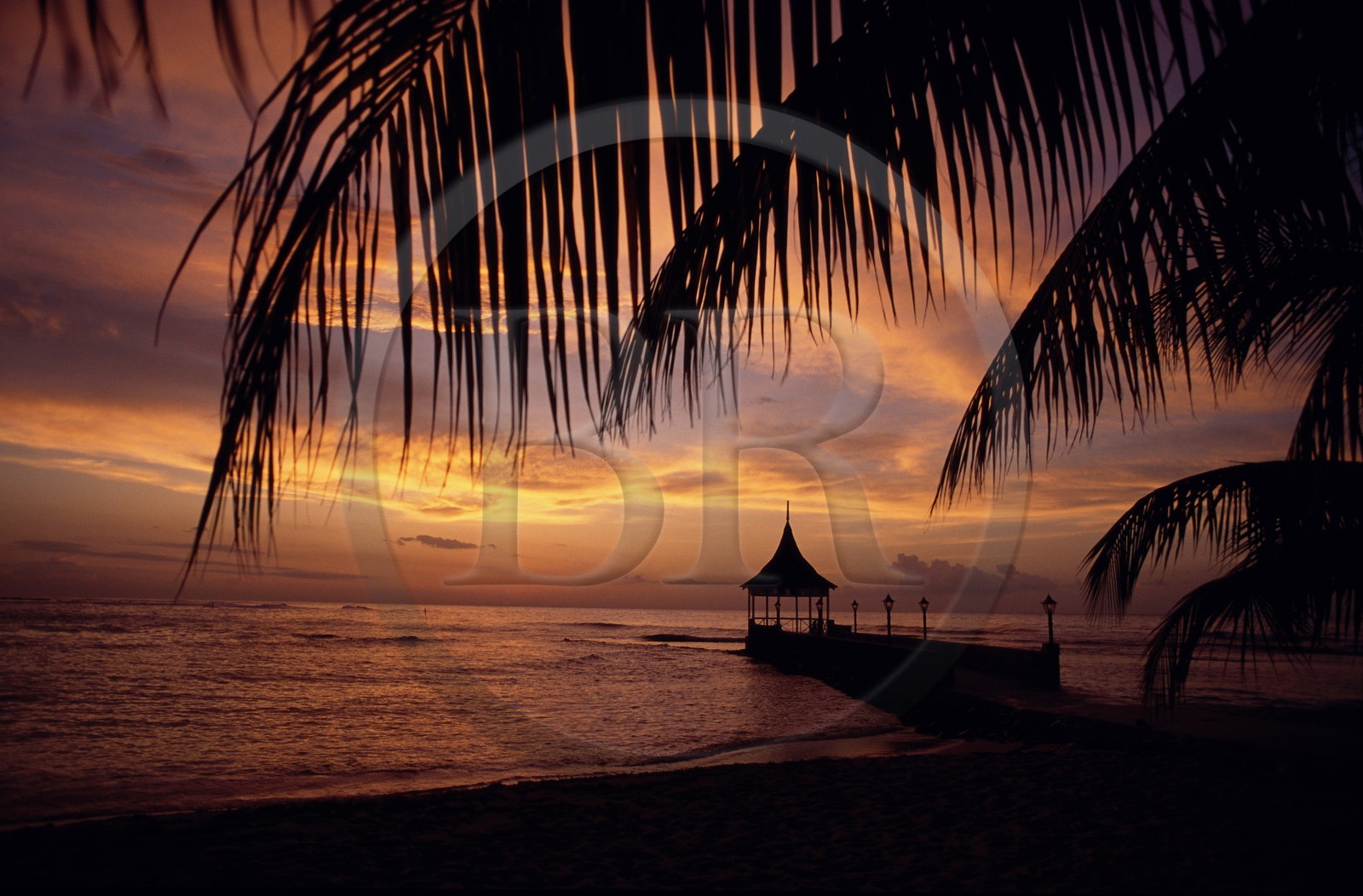 Jamaïque, Montego Bay, coucher de soleil à l' hôtel Half Moon