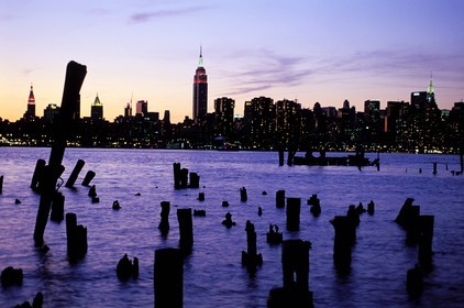 United States, New York City, Manhattan, Midtown, Empire State Building and the East River