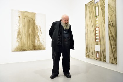 France, Paris, Galerie RX, Hermann Nitsch, Hermann Nitsch, contemporary Austrian artist, co-founder of the Wiener Aktionismus movement (Viennese Actionism)