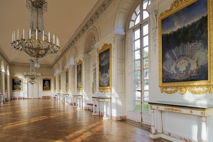 France, Yvelines, Chateau de Versailles, listed as World Heritage by UNESCO, the Grand Trianon, gallery exhibits 21 paintings of the Versailles Grove by Cotelle