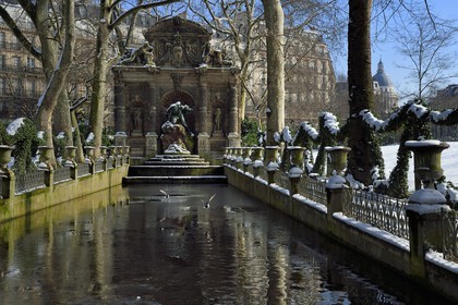 France, Paris (75), quartier Saint-Michel, le jardin du Luxembourg, la fontaine Médicis