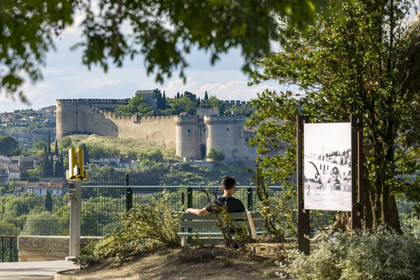 France, Vaucluse (84), Avignon, le Fort Saint-André à Villeneuve-lès-Avignon vu depuis le Jardin des Doms