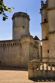 France, Dordogne (24), Périgord Vert, Bourdeilles, chateau de Bourdeilles, le donjon du chateau médiéval du XIIIème siècle