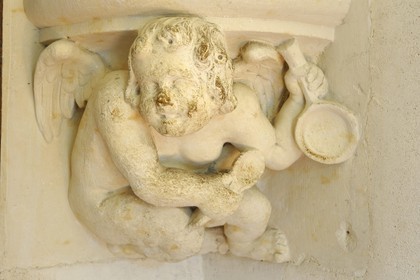 France, Indre et Loire, Loire Valley listed as World Heritage by UNESCO, Chateau d' Azay le Rideau, cook angel in the kitchen