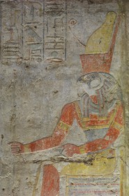 Egypte, Haute Egypte, Nubie, Lac Nasser, temple de Kalabsha, fresques du temple de Beit el-Wali, le dieu Horus