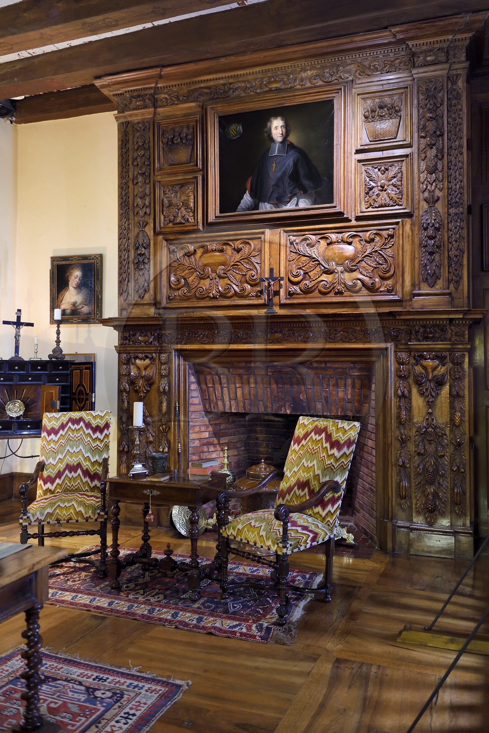 France, Dordogne (24), Périgord Noir, vallée de la Dordogne, Sainte-Mondane, le chateau de Fénelon, la chambre de Fénelon