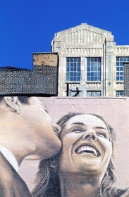 Etats-Unis, New York, Manhattan, Tribeca, Hudson Street, Publicité peinte géante