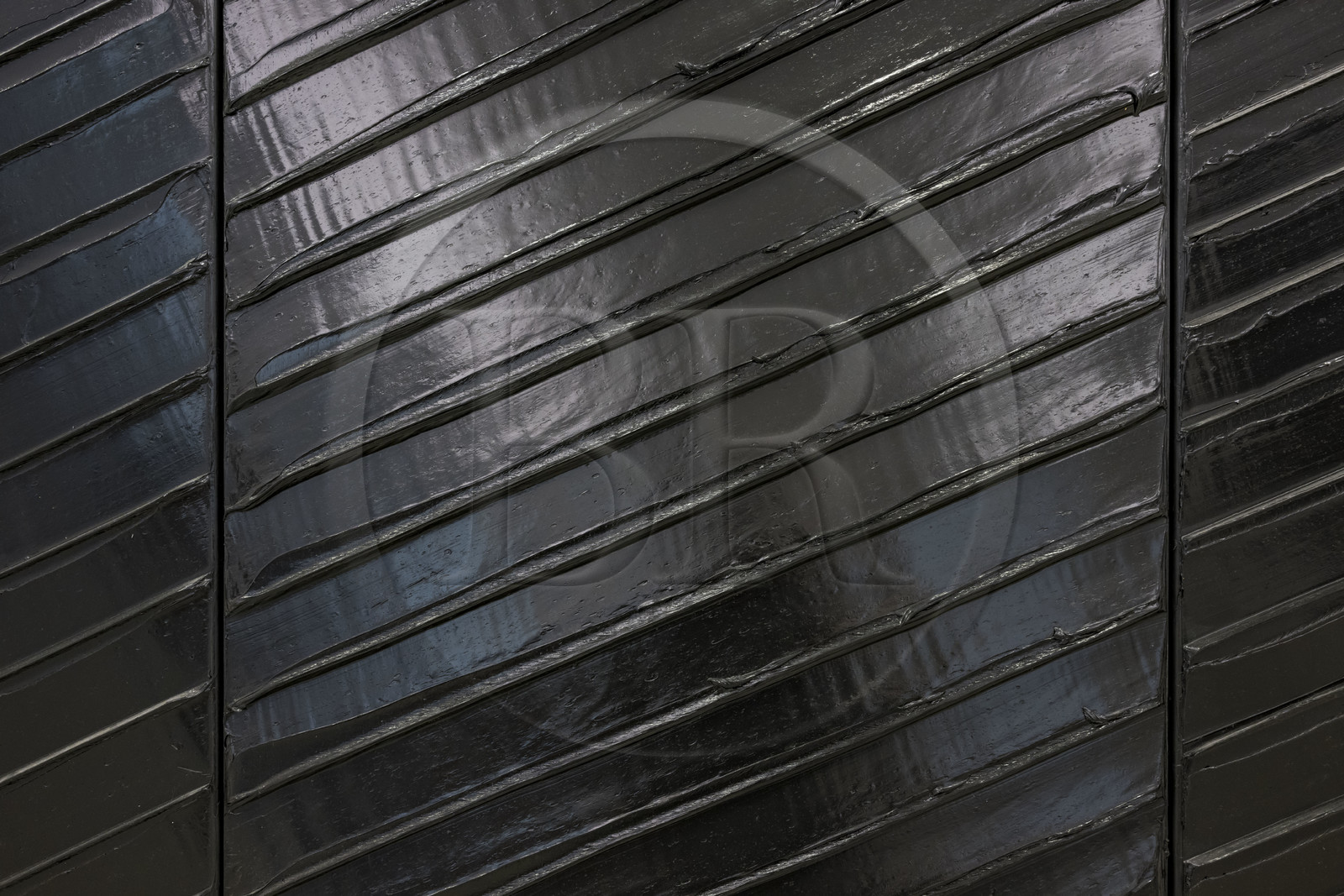France, Hérault (34), Montpellier, centre historique, musée Fabre, salles dédiées à l'artiste Pierre Soulages (1919-2022), peinture 181 x 405 cm, 12 avril 2012 (détail)