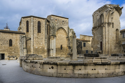 France, Gard, Saint Gilles du Gard, 12th-13th century Abbey Church of Saint-Gilles, classified as World Heritage by UNESCO under the routes to Santiago de Compostela in France, ruins of the former church choir