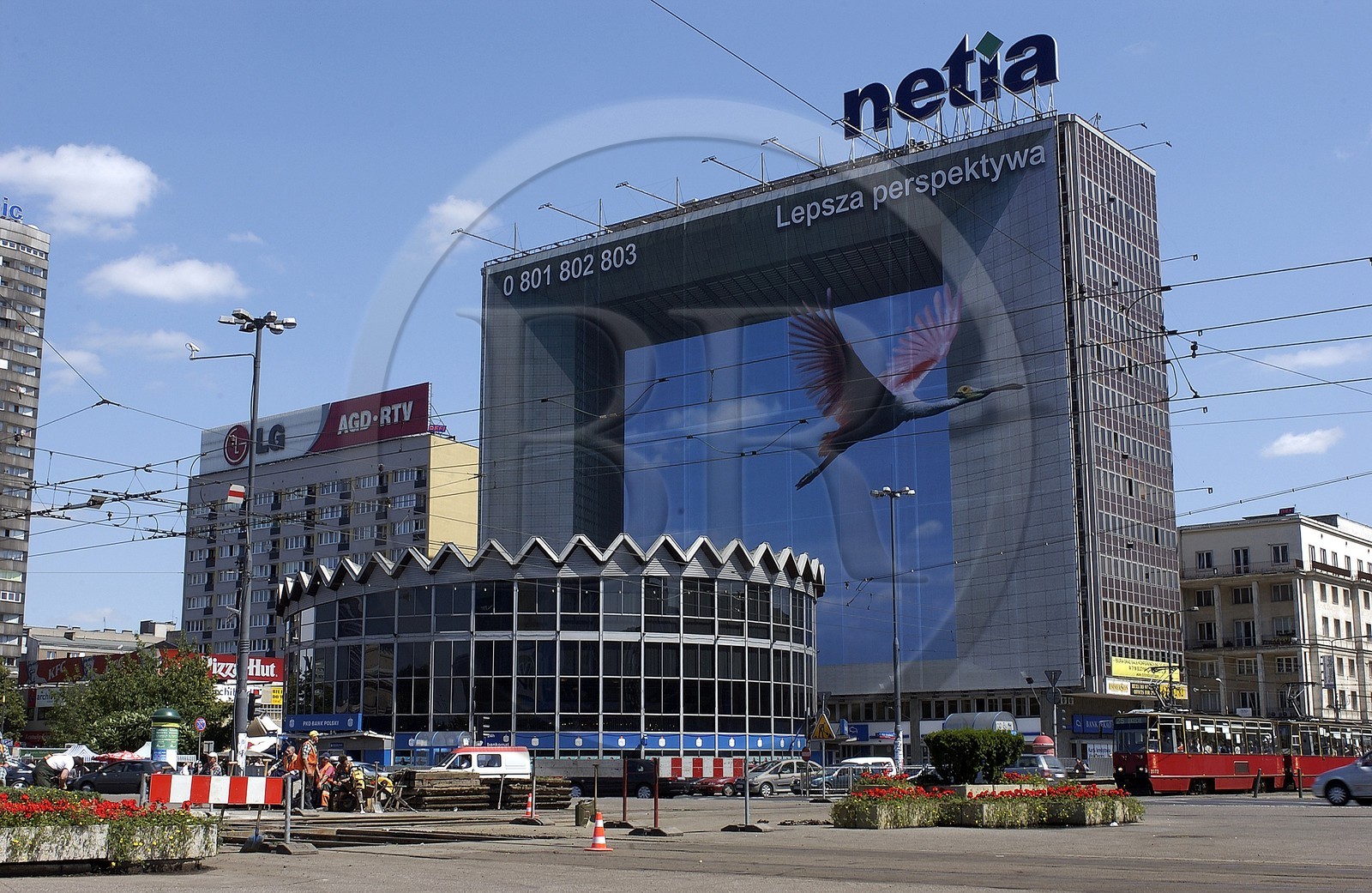 Pologne, Varsovie, batiment de la ville moderne, dans l'ancien ghetto