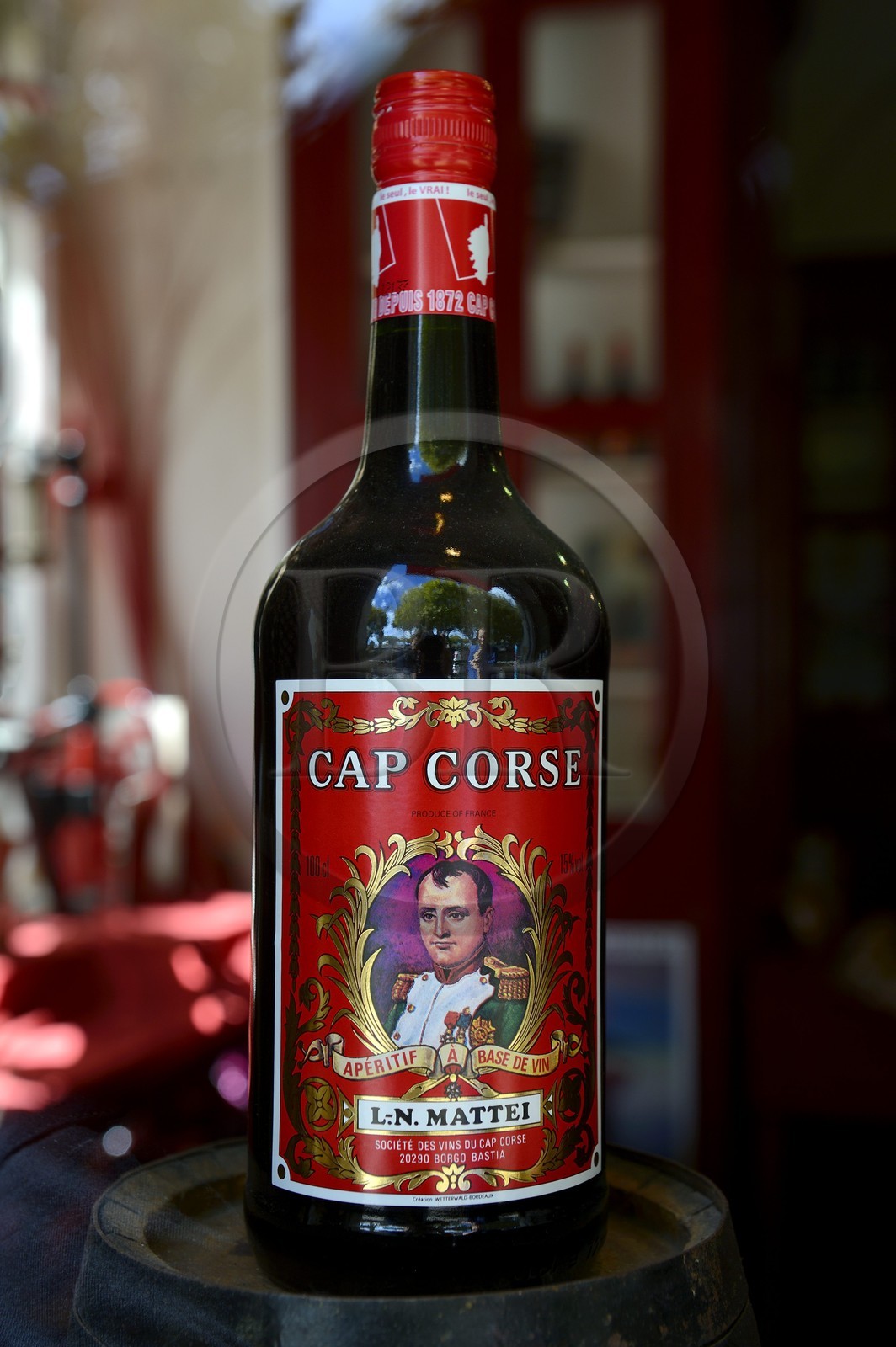 France, Haute Corse, Bastia, Mattei house 15 Boulevard du General de Gaulle, the famous Cap Corse bottle