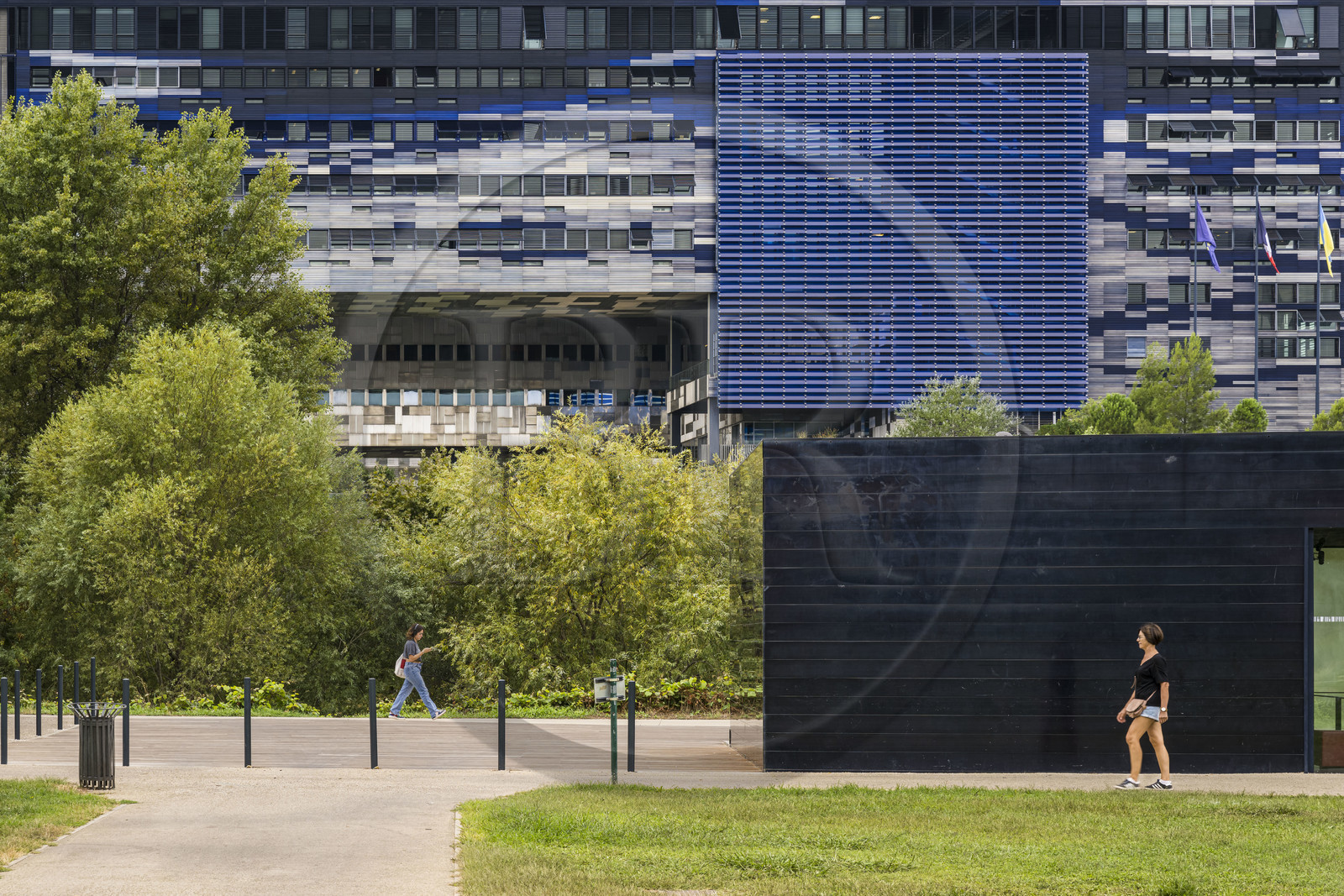 France, Hérault (34), Montpellier,  quartier de Port Marianne, l'Hotel de Ville conçu par les architectes Jean Nouvel et François Fontès
