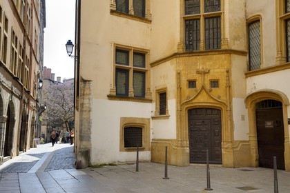 France, Rhône (69), Lyon, site historique classé Patrimoine Mondial de l'UNESCO, quartier de Saint-Paul dans le Vieux Lyon, l'Hôtel de Gadagne Renaissance abritant les musées Gadagne