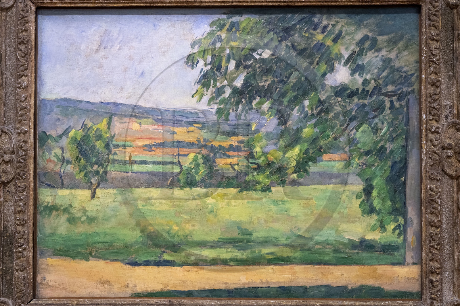 France, Bouches-du-Rhône (13), Aix en Provence, musée Granet, peinture de Paul Cezanne, Vue prise du Jas de Bouffan (vers 1875) France, Bouches-du-Rhône (13), Aix en Provence, musée Granet, peinture de Paul Cezanne, Vue prise du Jas de Bouffan (vers 1875)