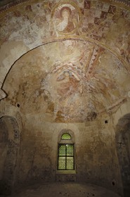 France, Loir et Cher, Montoire sur le Loir, Saint Gilles Chapel, Romanesque frescos from the eleventh to the thirteenth century