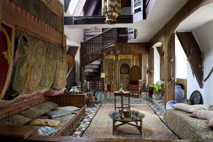 France, Meurthe-et-Moselle, Saintois region, Thorey-Lyautey,  Marshal of France Hubert Lyautey castle, the Moroccan lounge