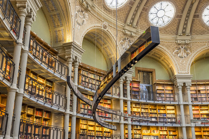 France, Paris (75), Bibliothèque Nationale de France (National Library of France), Richelieu site, the Oval Room both a reading room and a place for visitors