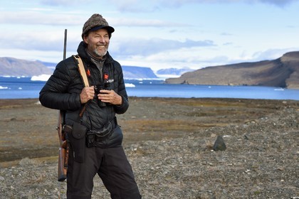 Groenland, cote ouest, Baie de North Star, Dundas (Thulé), le biologiste Rudolf Thomann