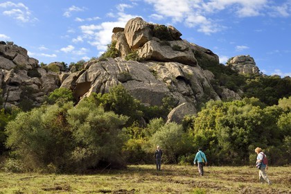 France, Corse-du-Sud (2A), Sartène, site archéologique de Cauria, chaos rocheux