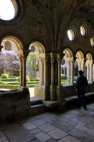 France, Aude, Fonfroide cistercian Abbey, the cloister