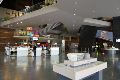 France, Ille-et-Vilaine, Rennes, building of Champs Libres from architect Christian de Portzamparc that houses the Brittany Museum (Musée de Bretagne), regional library and a science centre with a planetarium