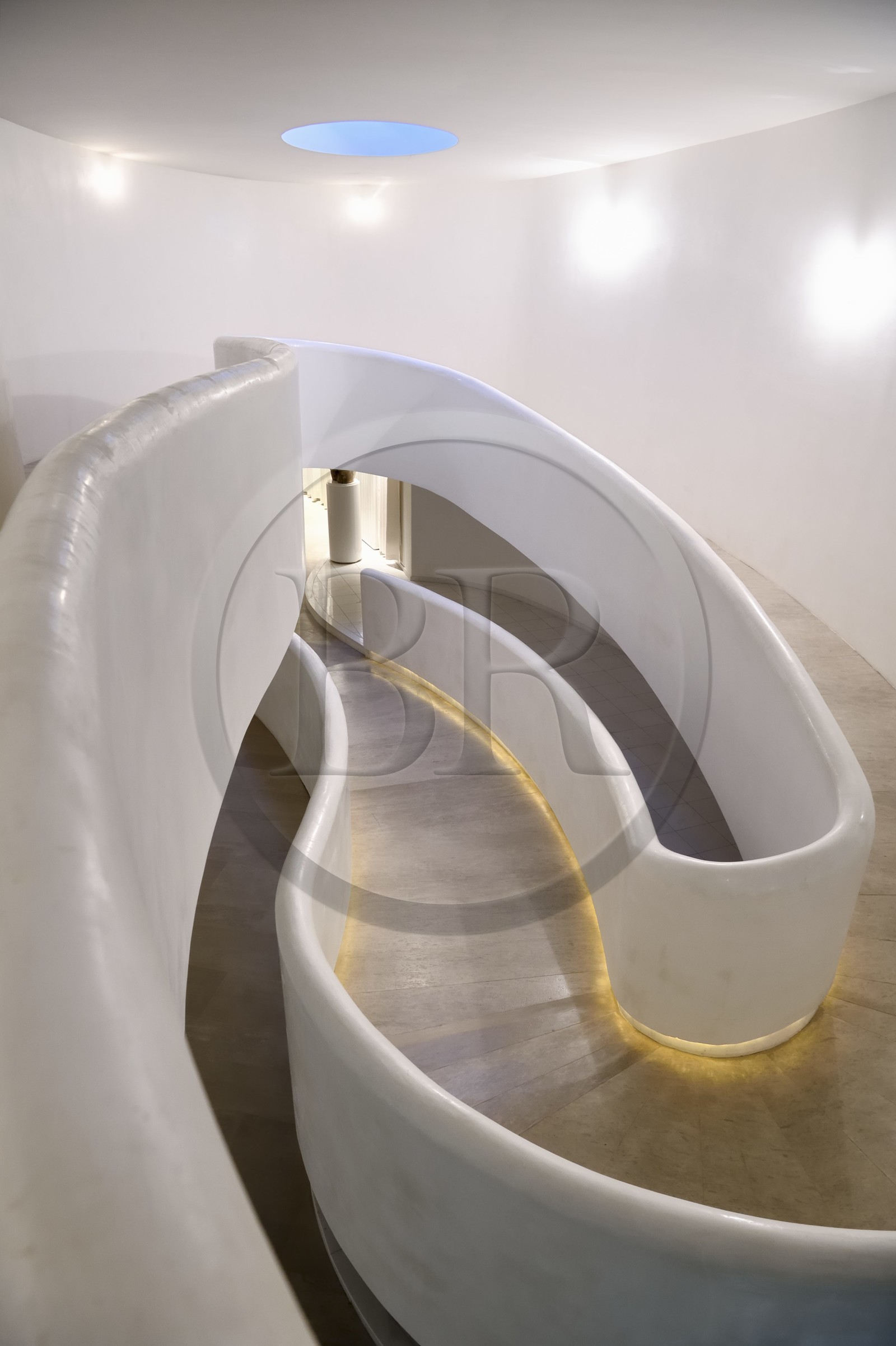 France, Alpes Maritimes (06), Saint-Jean-Cap-Ferrat, Grand-Hotel du Cap-Ferrat, palace 5 étoiles du groupe Four Seasons Hotel, escalier du Spa