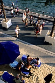 France, Paris (75), Paris-Plage fête tenue au mois d'août sur les quais de Seine fermés au trafic automobile