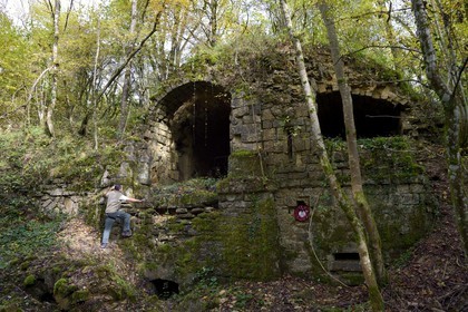 France, Meuse (55), région de Douaumont, bataille de Verdun, le Fort de Souville, l'entrée de Paix construite en pierre vers 1877-1878