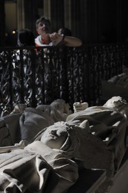 France, Seine Saint Denis, Saint Denis, the Saint Denis Basilica, recumbent statue of the queen Hermentrude +869 wife of Charles II le Chauve